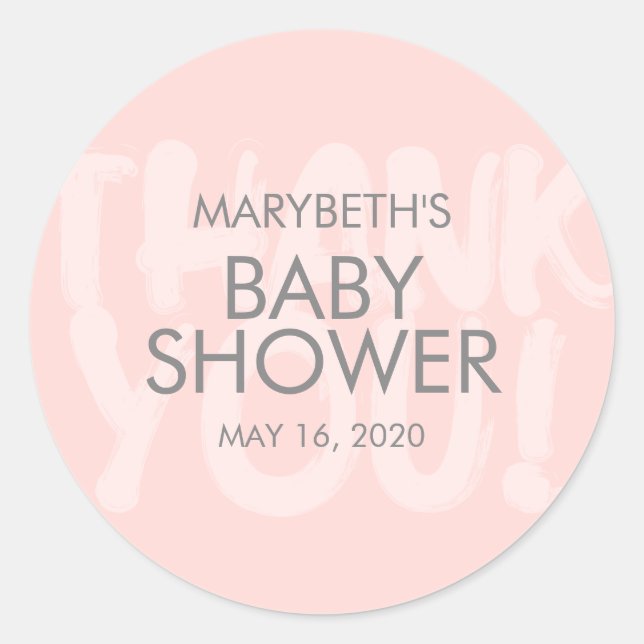 Rond Graffiti Baby shower rose Favoriser Sticker (Devant)