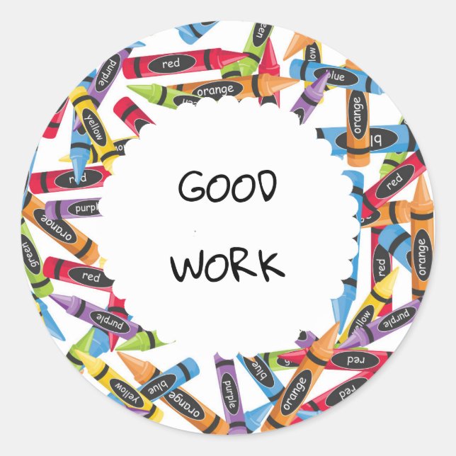 Rond Grand Sticker de l'école de travail (Devant)