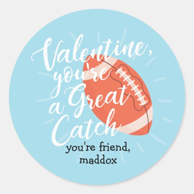 Rond Grand Sticker Valentine Football Catch (Devant)