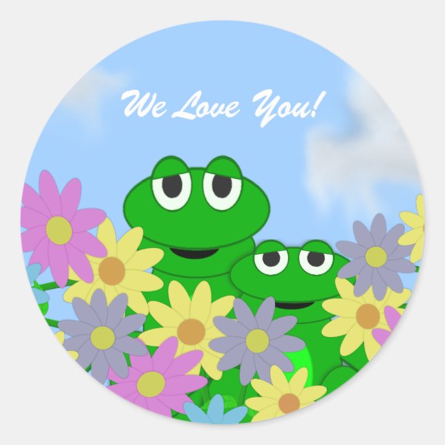 Rond Grenouille et fleurs : Sticker de message (Devant)