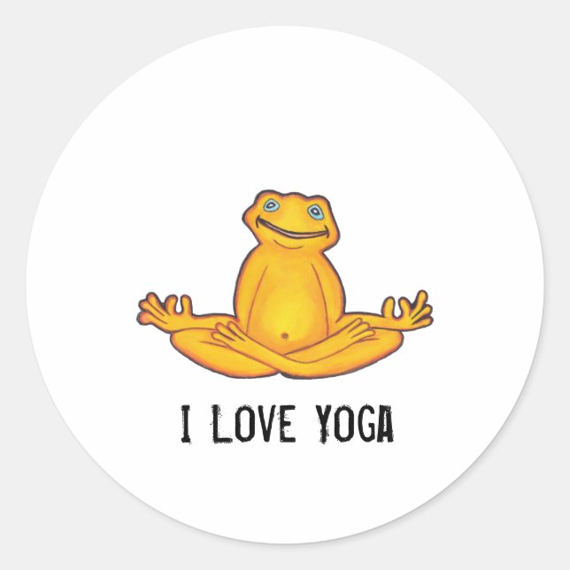 Rond Grenouille Yoga - I Love Yoga, Sticker (Devant)