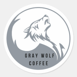 Rond Gris Wolf Café Grand Sticker