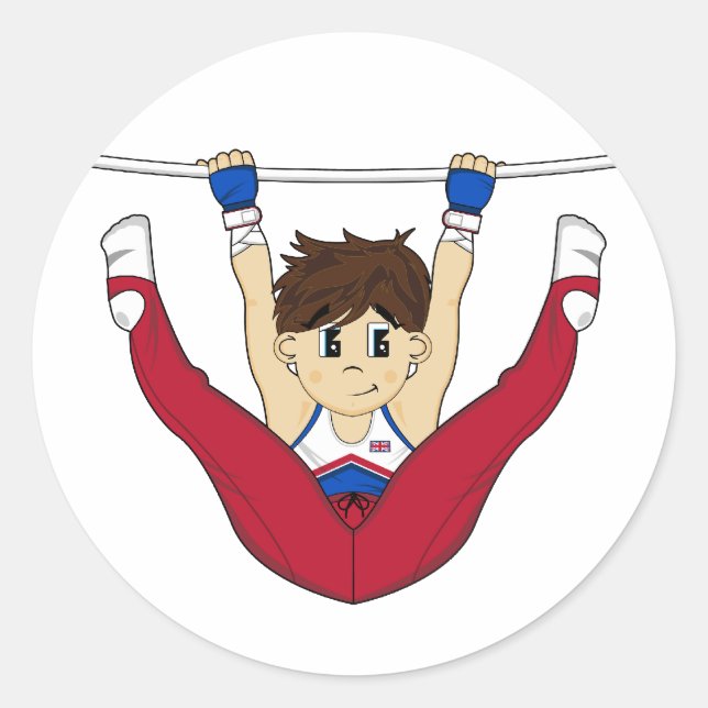 Rond Gymnaste mignon sur Sticker à barre (Devant)