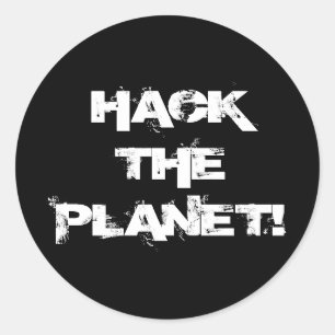 Rond Hack the Planet sticker