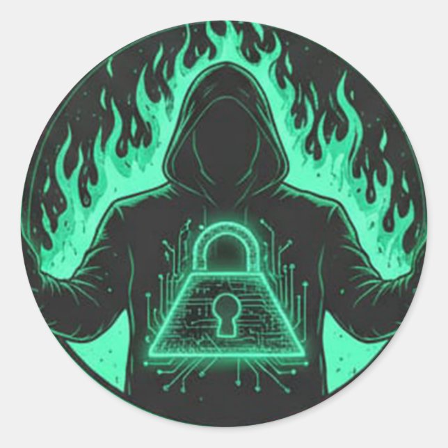 Rond Hacker Lock Sticker (Devant)