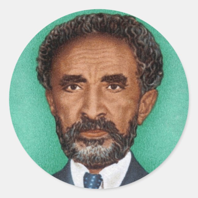 Rond Haile Selassie - Messiah - Jah Rastafari Sticker (Devant)