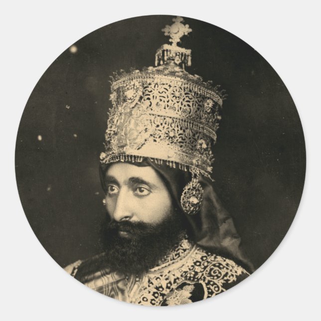 Rond Haile Selassie - Messiah - Jah Rastafari Sticker (Devant)
