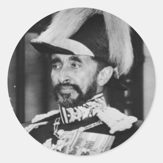 Rond Haile Selassie - Messiah - Jah Rastafari Sticker (Devant)