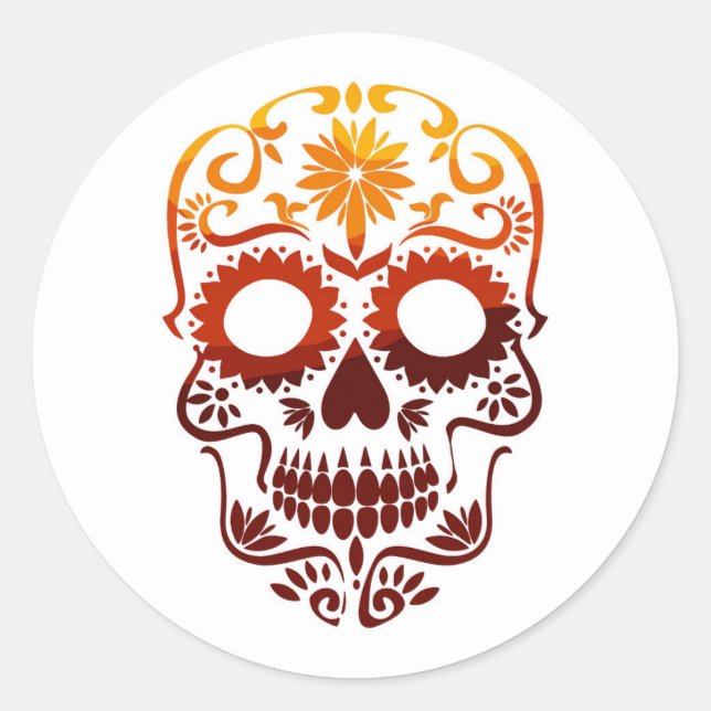 Rond Halloween Skull Classic Round Sticker (Devant)
