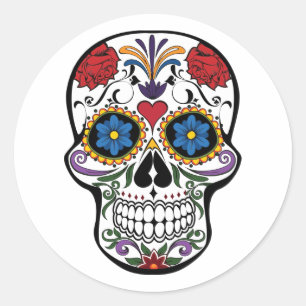 Rond Halloween Skull Classic Round Sticker