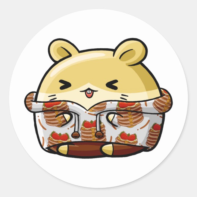 Rond Hamster mignon en Sticker Sweat - shirt à capuche (Devant)