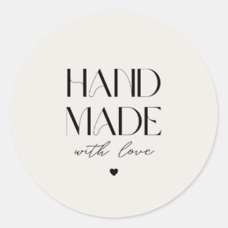 Rond Hand Made With Love Simple Sticker – Small Busines