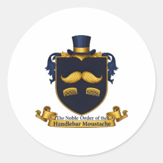 Rond Handlebar Moustache Gentleman's Round Sticker