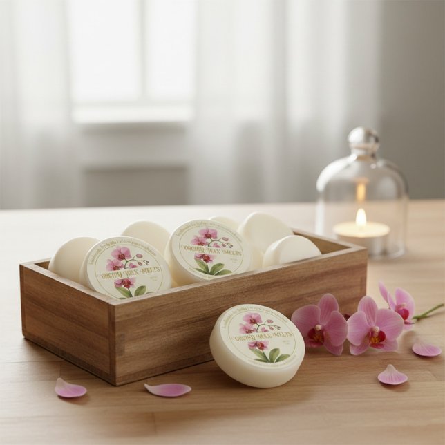 Rond Handmade Orchid Wax Melts Round Sticker (Créateur téléchargé)