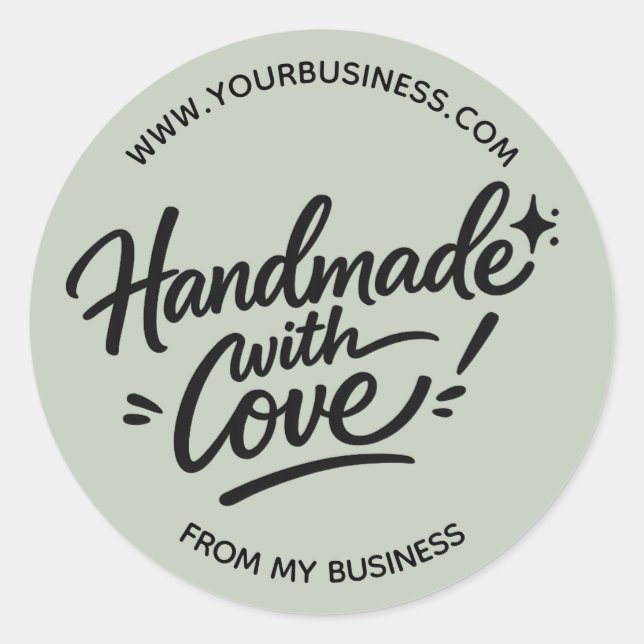 Rond Handmade With Love Packaging Sticker (Devant)