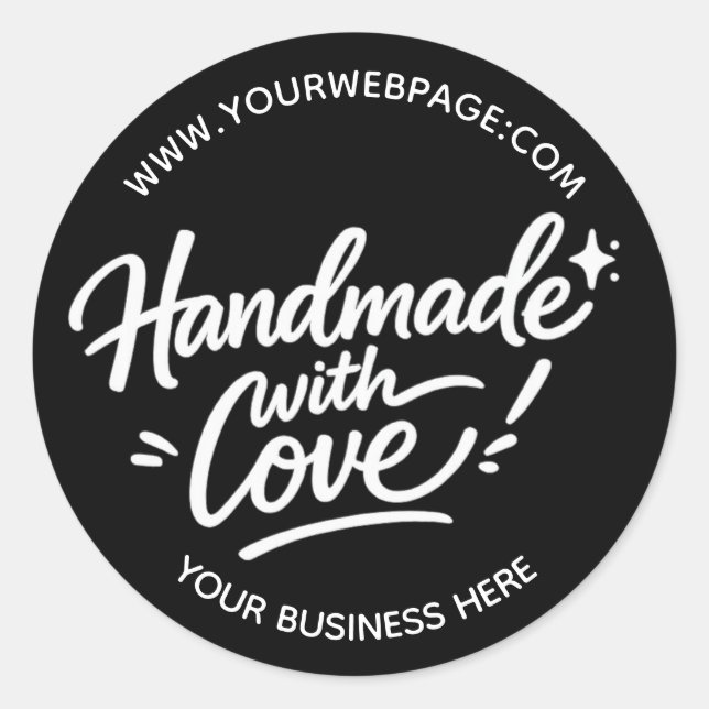 Rond Handmade With Love Packaging Sticker (Devant)