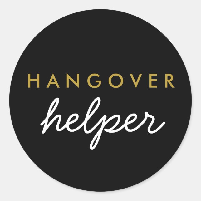 Rond Hangover Helper Wedding Favoriser Sticker (Devant)