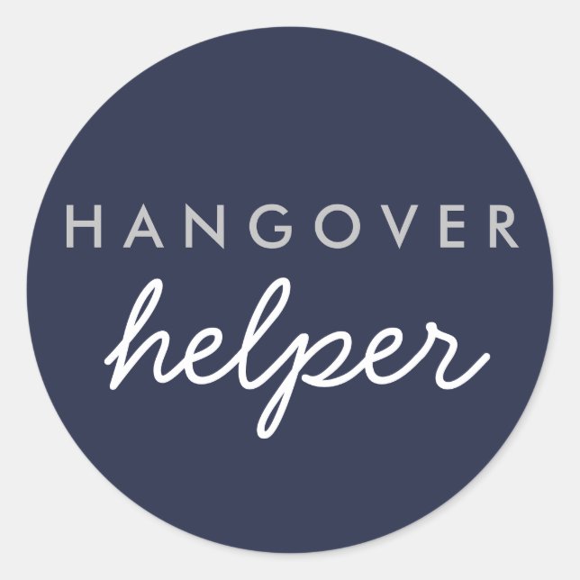Rond Hangover Helper Wedding Favoriser Sticker Marine A (Devant)