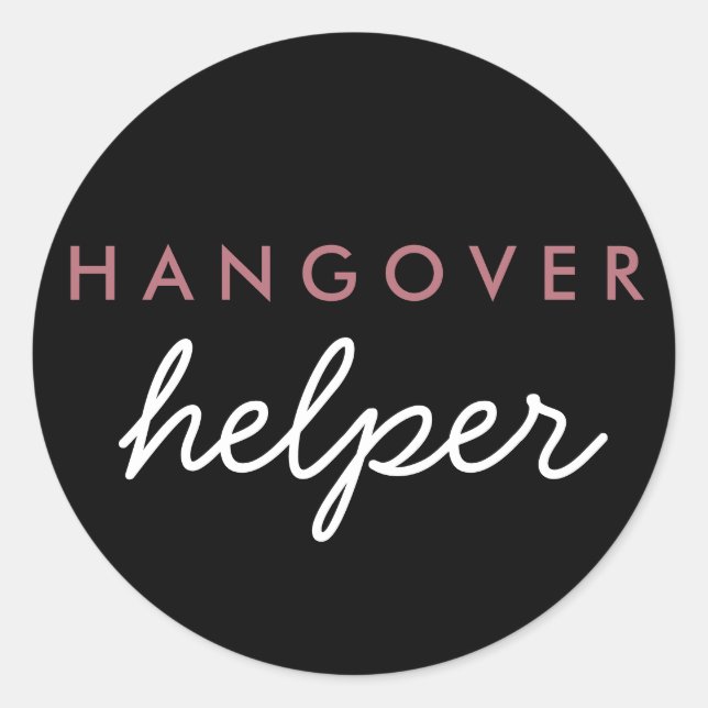 Rond Hangover Helper Wedding Favoriser Sticker Rose Gol (Devant)