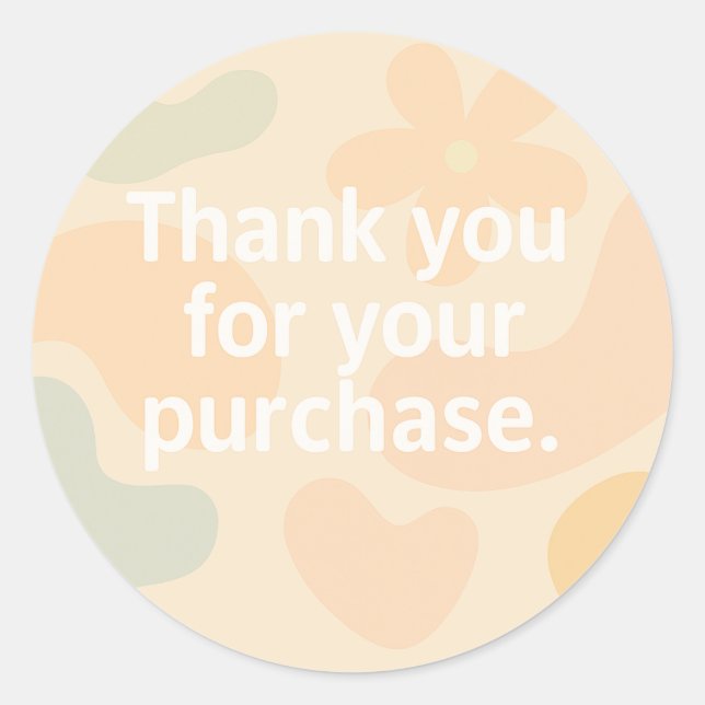 Rond hank You Sticker | Bâton d'emballage pour petites  (Devant)