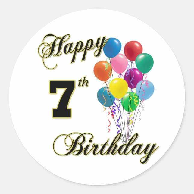 Rond Happy 7e Anniversaire Sticker et Anniversaire Vête (Devant)