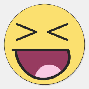 Rond Happy Awesome Sticker Visage