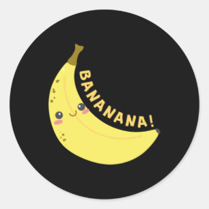 Rond Happy Banana Sticker