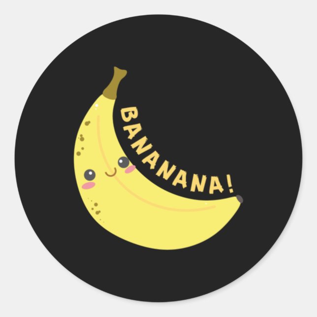 Rond Happy Banana Sticker (Devant)