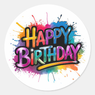 Rond Happy Birthday Sticker Design
