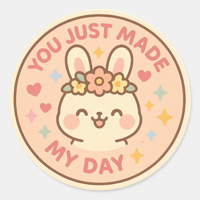 Rond Happy Bunny Appreciation Sticker (Devant)