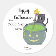 Happy Catloween | Sticker pour chat Halloween