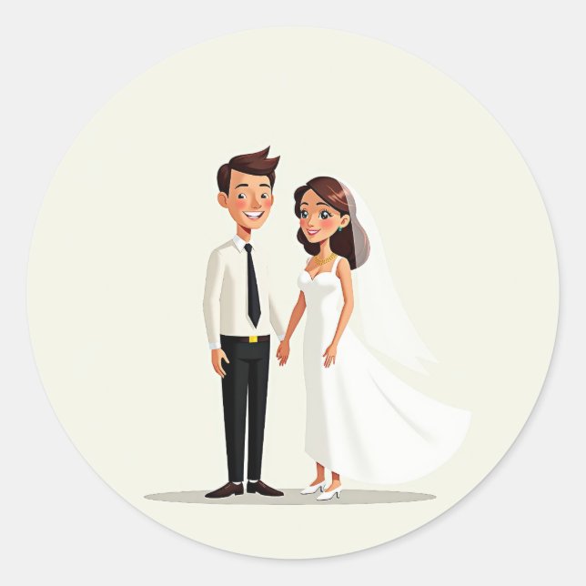 Rond Happy Couple Mariage Vows Sticker (Devant)