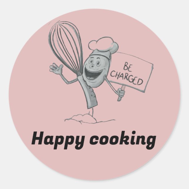 Rond Happy cuisine Sticker (Devant)