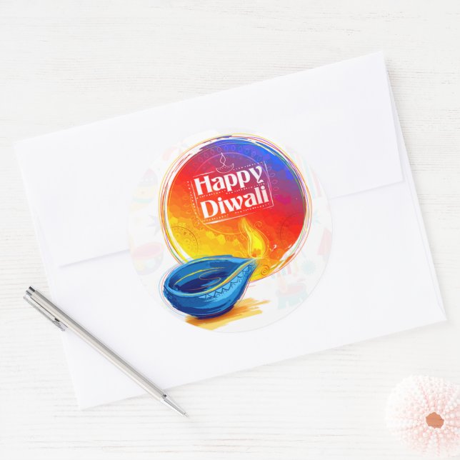Rond Happy Diwali sticker (Enveloppe)