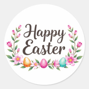 Rond Happy Easter sticker