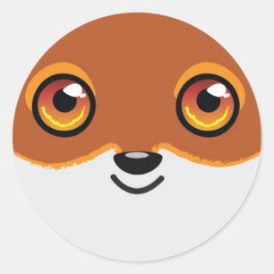 Rond Happy Fox sticker