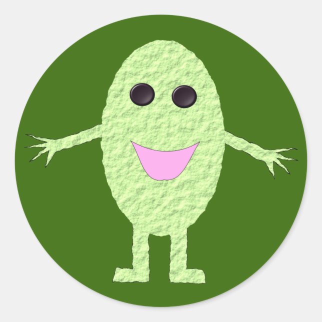 Rond Happy Green Grape Sticker (Devant)