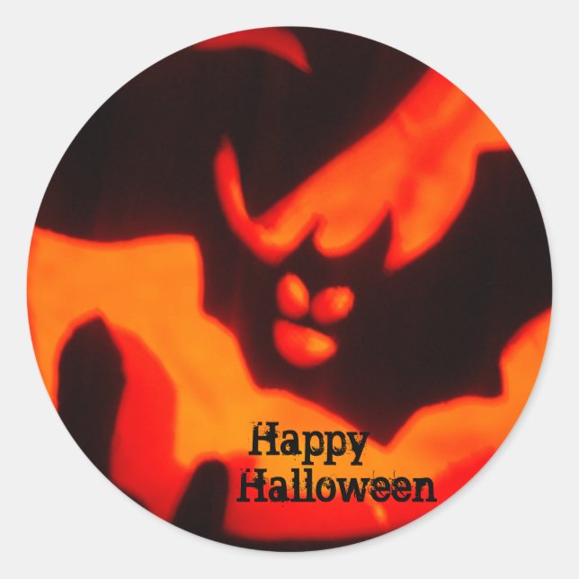 Rond Happy Halloween Bat Sticker (Devant)