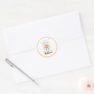 Rond Happy Halloween Ghost Favor Sticker