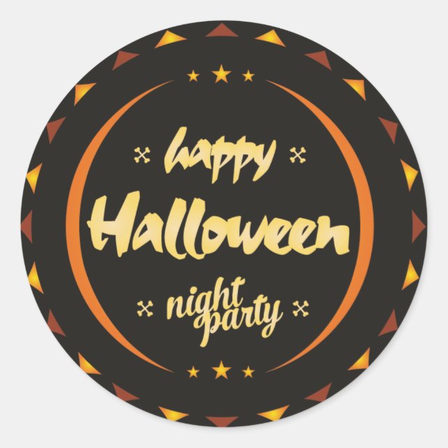 Rond Happy Halloween Night Party sticker (Devant)