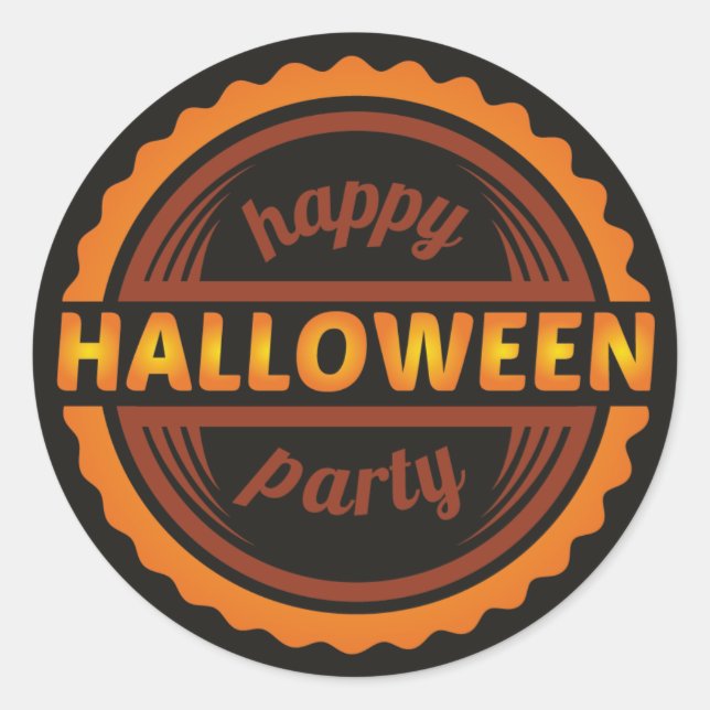 Rond Happy Halloween Party noir & or sticker (Devant)