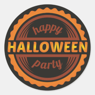 Rond Happy Halloween Party noir & or sticker