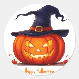 Rond Happy Halloween Series 6 - Sticker Citrouille