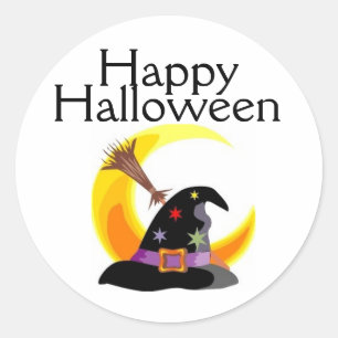 Rond Happy Halloween sorciers Casquette Sticker - Custo