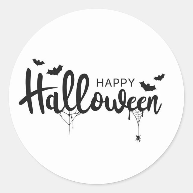 Rond Happy Halloween Sticker (Devant)