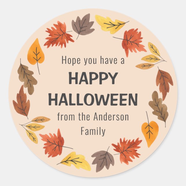 Rond Happy Halloween Sticker amusant pour tous les âges (Devant)