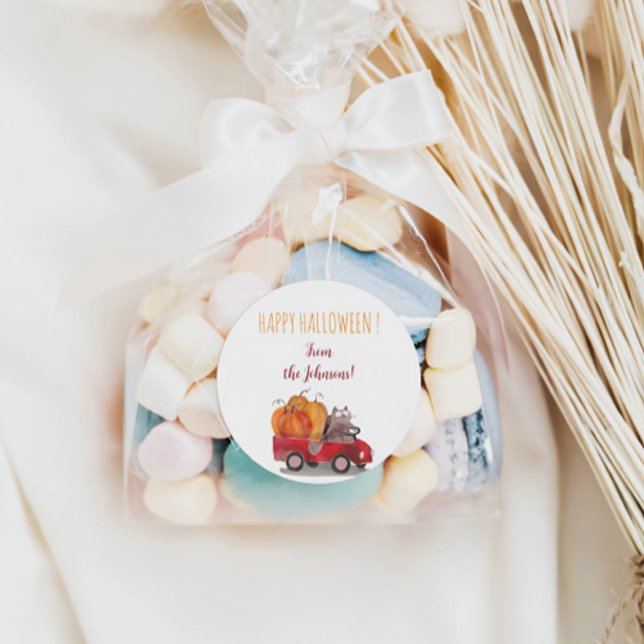 Rond Happy Halloween Sticker pour Bonbons & Cookies Sac (Créateur téléchargé)