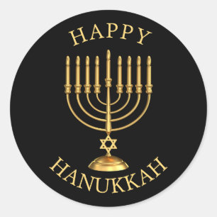 Rond Happy Hanoukka Classic Round Sticker