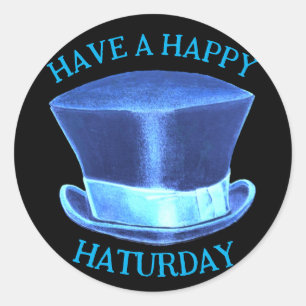 Rond Happy Haturday Casquette Sticker