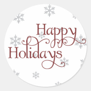 Rond Happy Holidays Snowflake Sticker